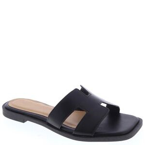 Women's Black Slide Sandals - Casual Slip-On